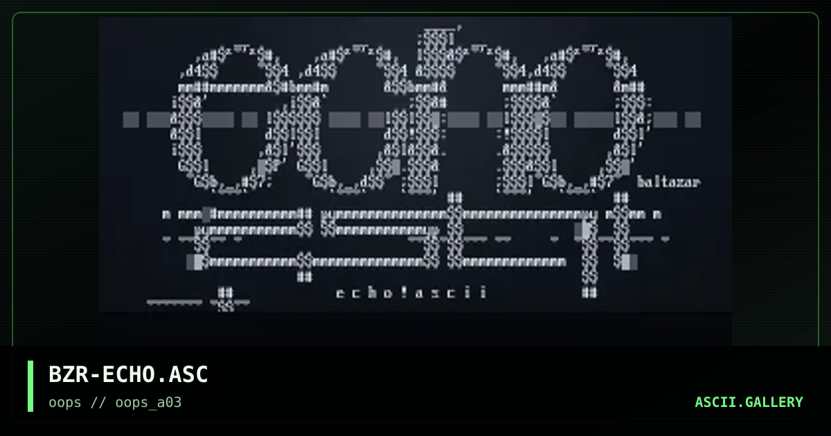 echo!ascii, by baltazar, 1997