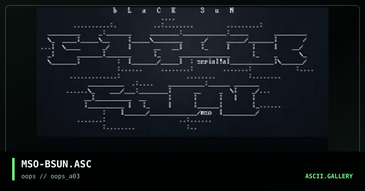 black sun, by mso, 1997