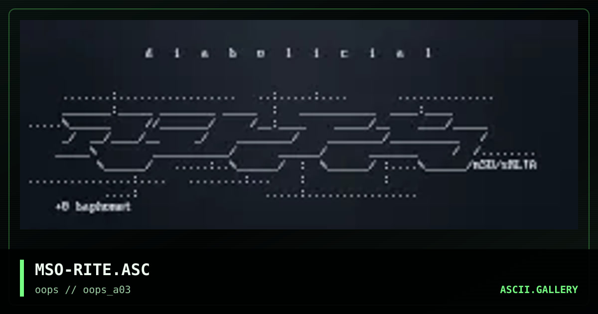 diabolicial rites, by mso, 1997
