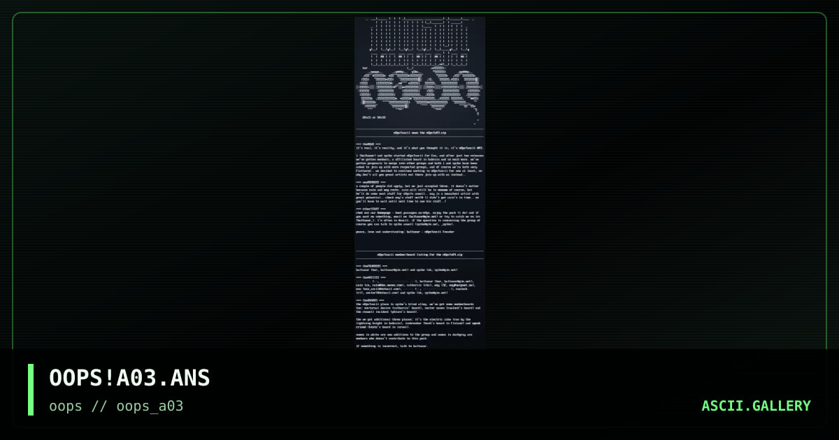 oOps!ascii news #03, by baltazar, 1997