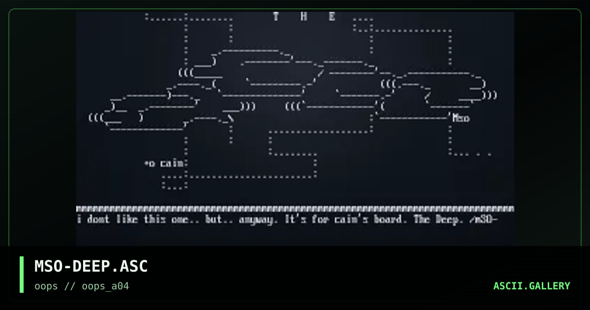 MSO-DEEP.ASC, by mso, 1997