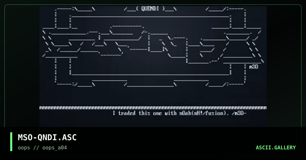MSO-QNDI.ASC, by mso, 1997