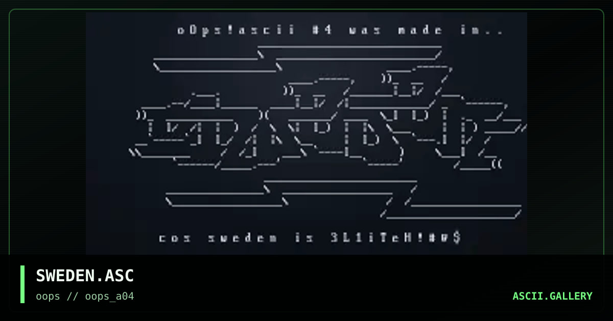 SWEDEN.ASC, by oops, 1997