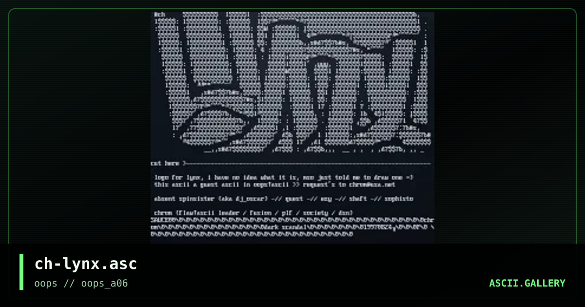 ch-lynx.asc, by chrom, 1997
