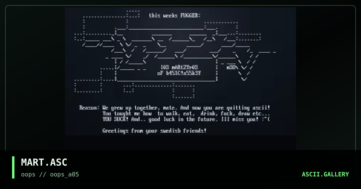 tHIS wEEKS fUGGER, by mso, 1997