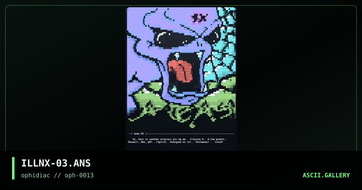 ▓█▌       ▄   ▀▀██▀▀, by illusion x, 1996