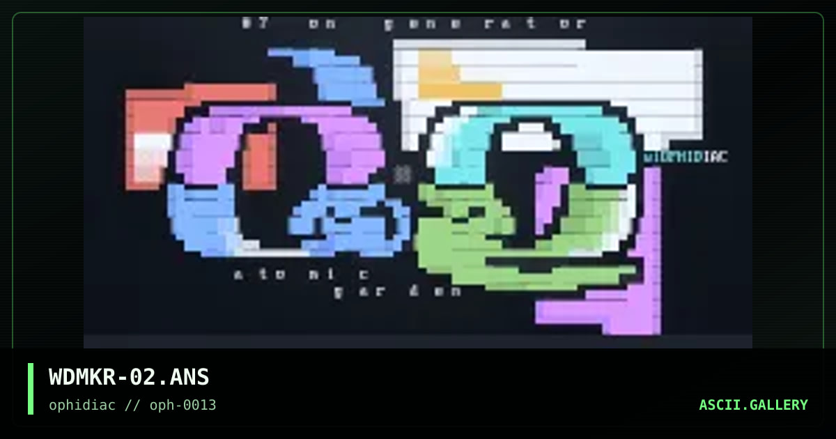 oPHIDIAC pACK oNE.. (#13) ▀, by widowmaker, 1996