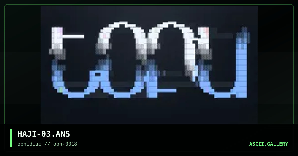 ▀▀▀▀▓▓█████▄▄         ▄▓▌, by haji, 1996