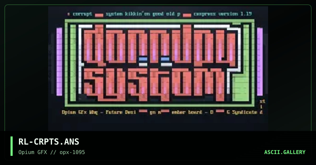 CORRUPT SYSTEM LOGO, by rawlock, 1995