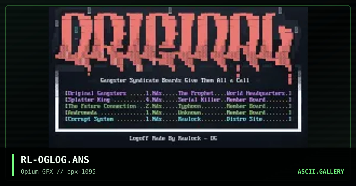 ORIGINAL GANGSTER SYNDICATE, by rawlock, 1995