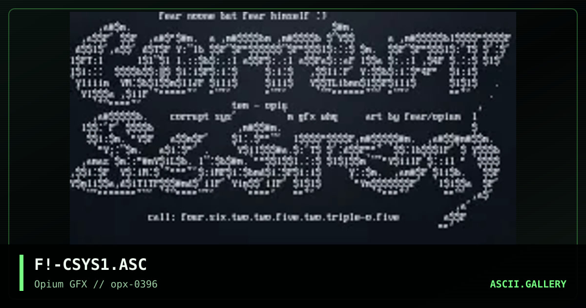 corrupt system, by fear, 1996