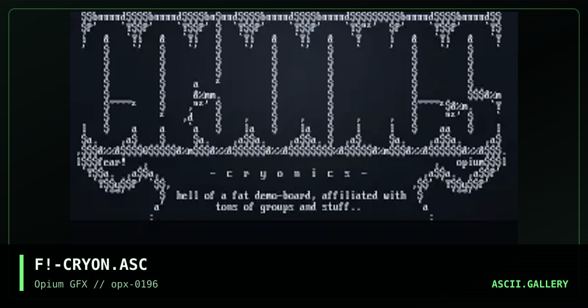 Cryonics, by fear, 1996