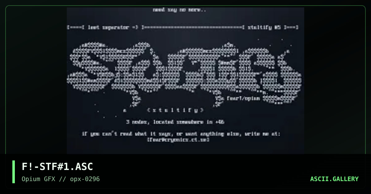 Stultify Logo Collie, by fear, 1996