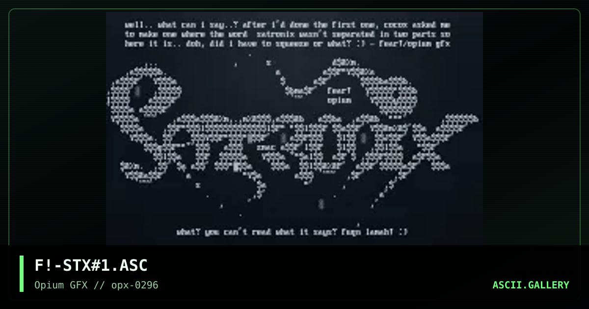 Satronix, by fear, 1996