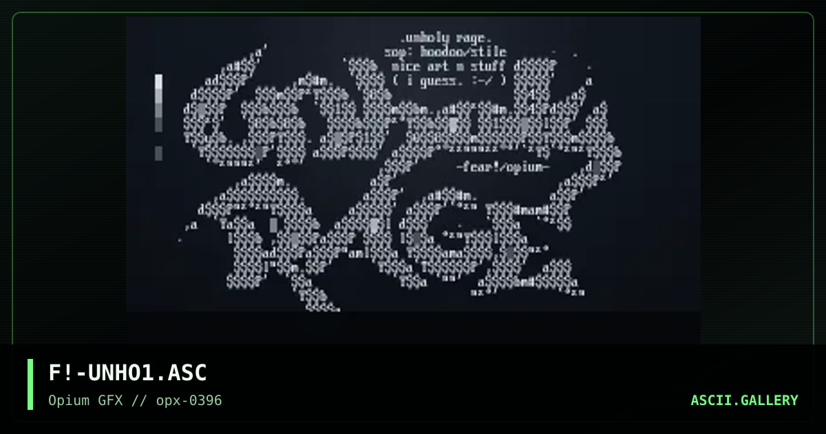 unholy rage #1, by fear, 1996
