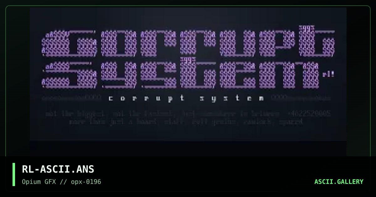Corrupt System, by rawlock, 1996