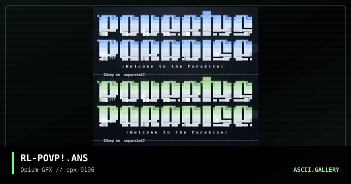 Povertys Paradise, by rawlock, 1996