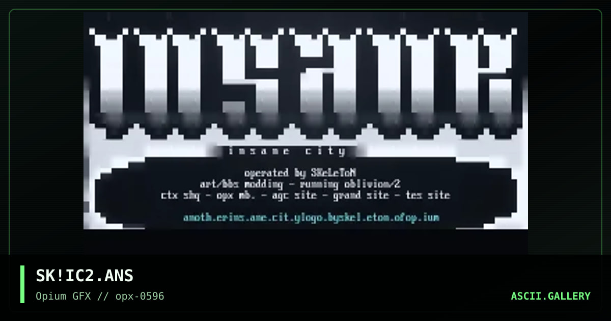 insane city logo!, by skeleton, 1996