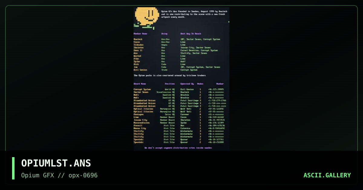 Member & Board List June 1996, by opium gfx, 1996