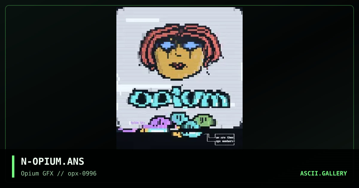 We are the opium members, by nos, 1996