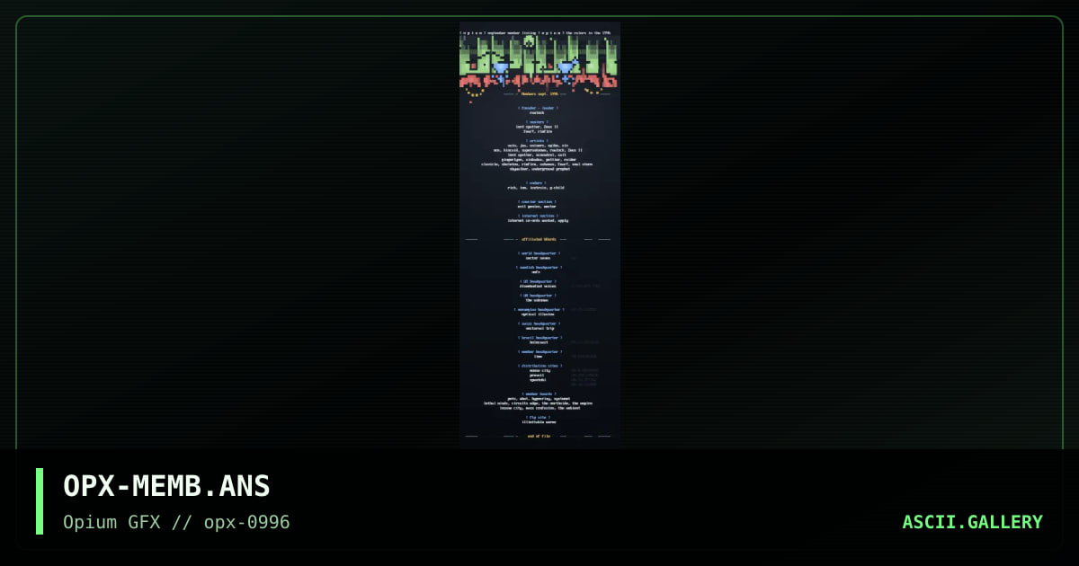 September 96 Member Listing, by rawlock, 1996