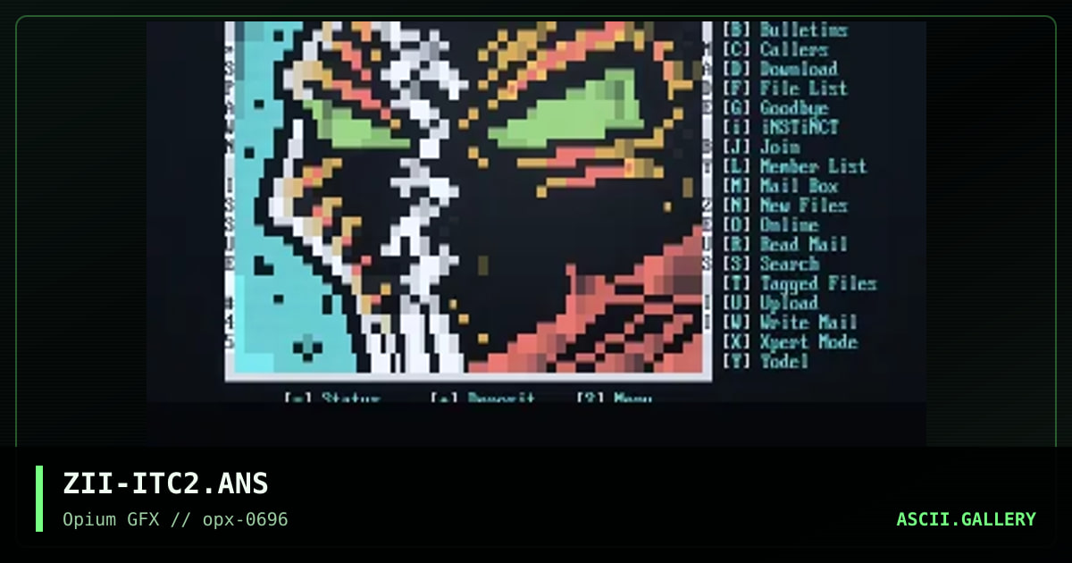 Main menu #2 for ITC 2.00, by zeus ii, 1996