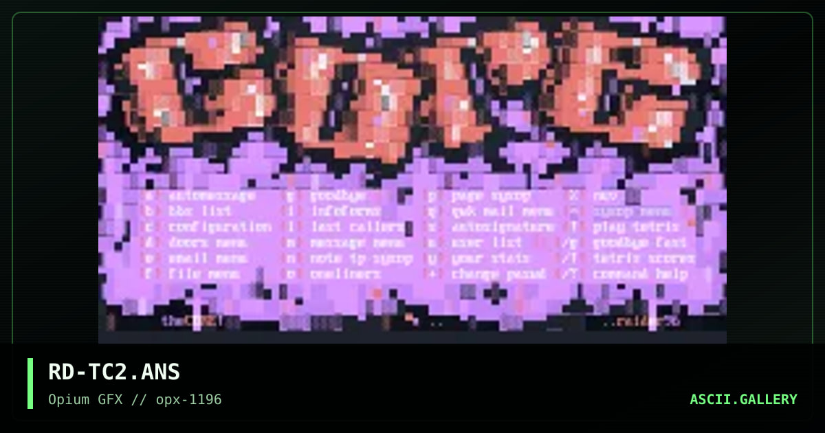 The Core Main Menu, by raider, 1996