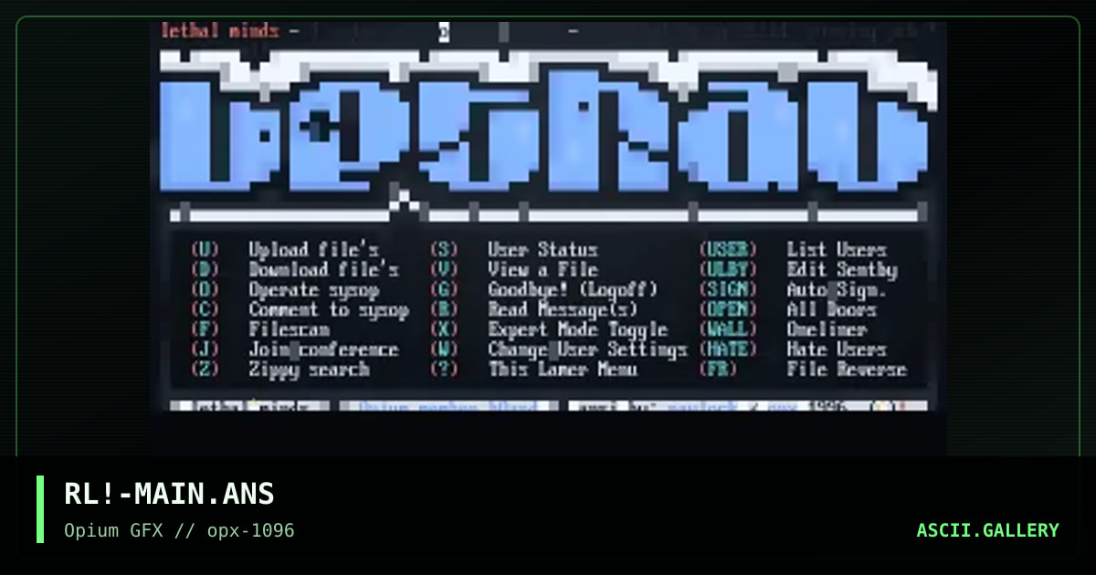 Lethal Minds Main Menu, by rawlock, 1996