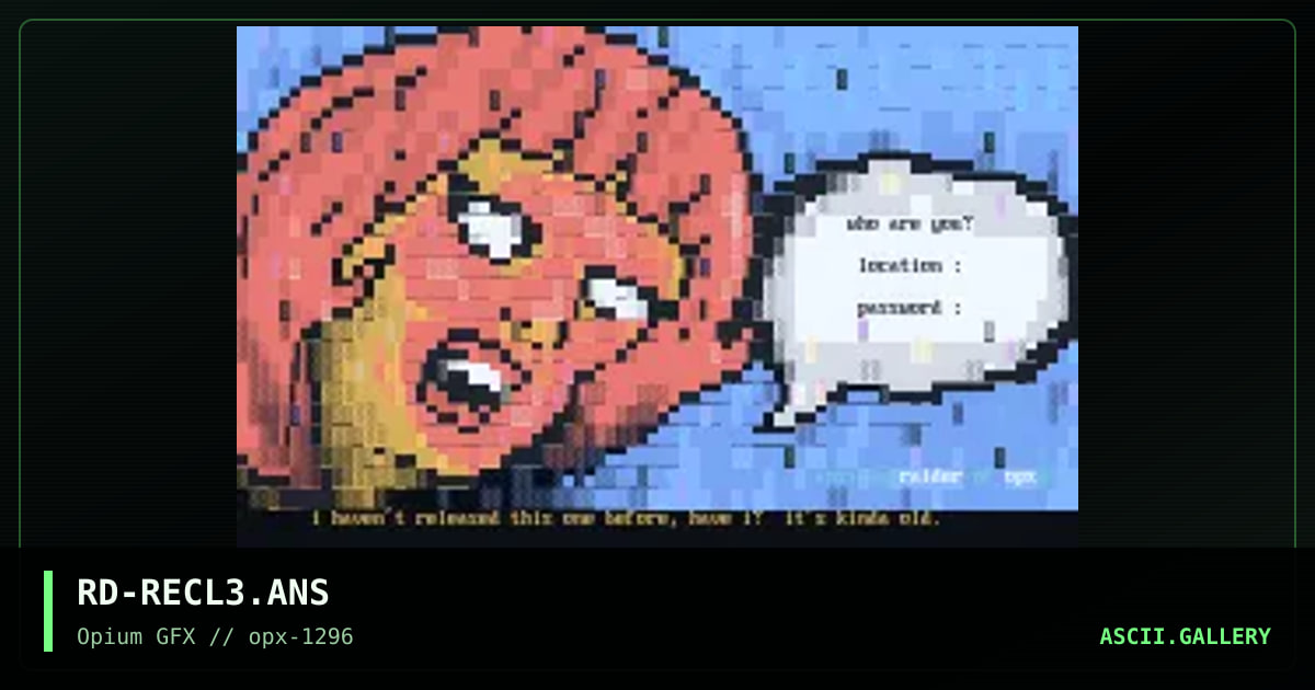 recoil login pic, by raider, 1996
