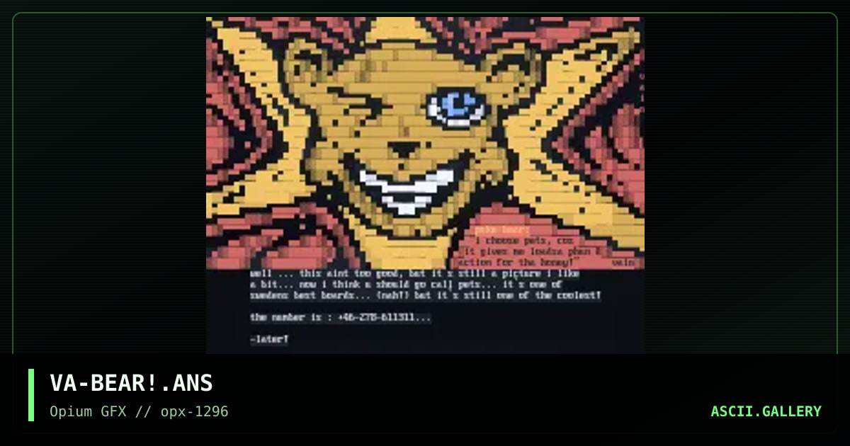 fluke the puke bear!, by vain, 1996