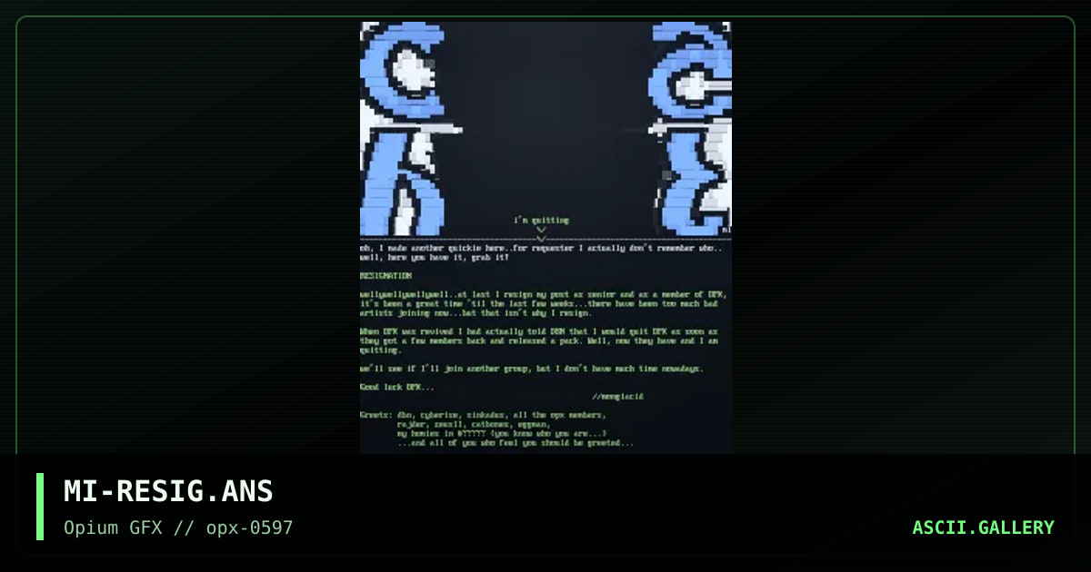 chat ppe + MY RESIGNATION, by mongi, 1997
