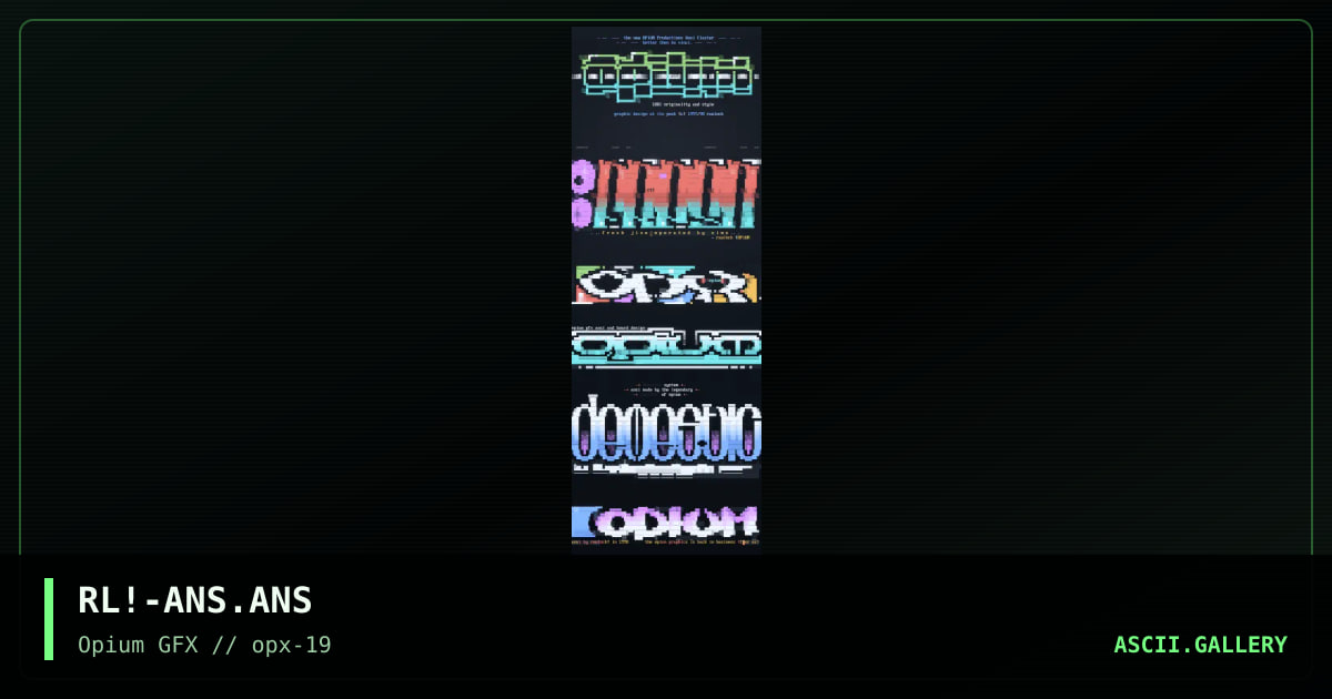 Ansi cluster for the revival, by rawlock, 1998