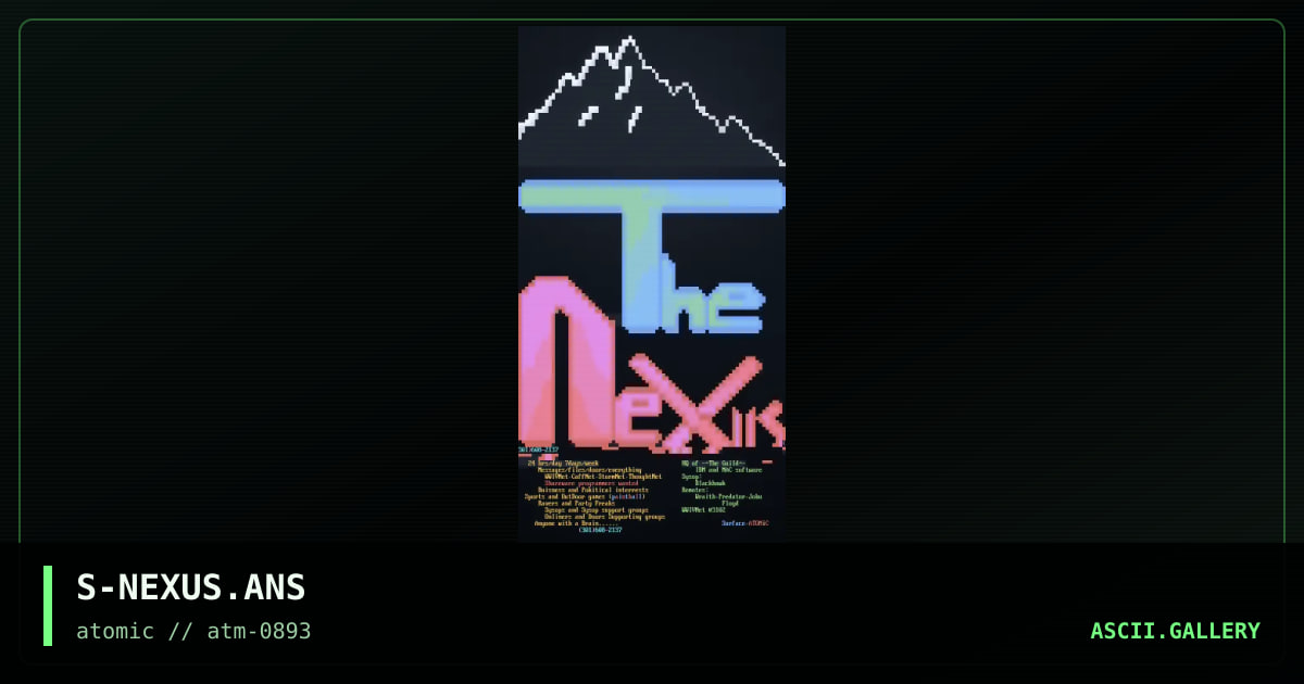 S-NEXUS.ANS, by surface, 1993