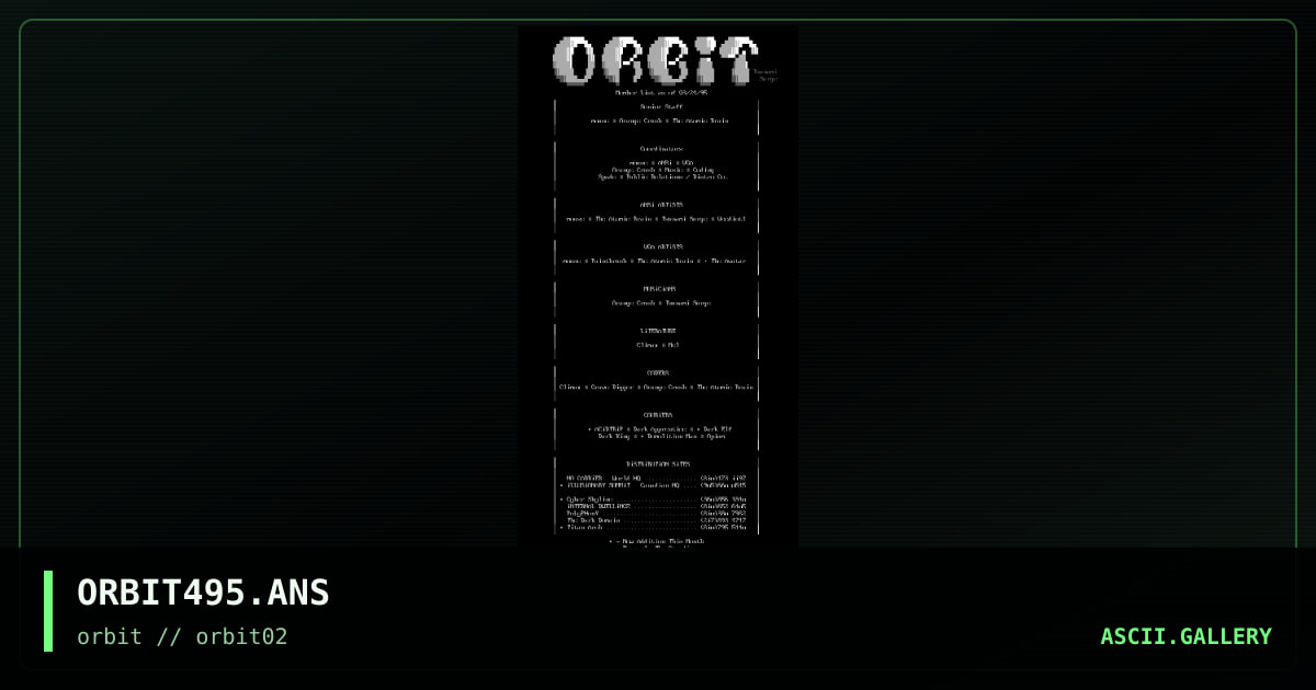 ORBIT495.ANS, by untagged, 1995