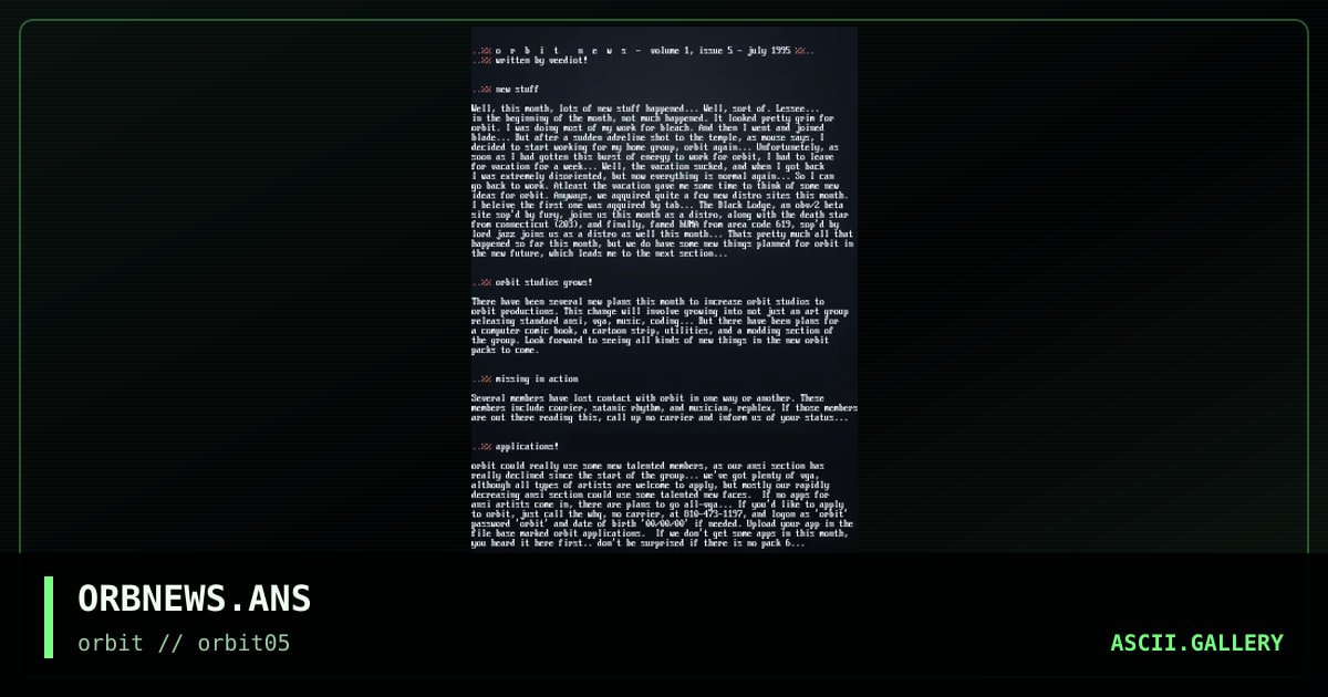 ORBNEWS.ANS, by untagged, 1995