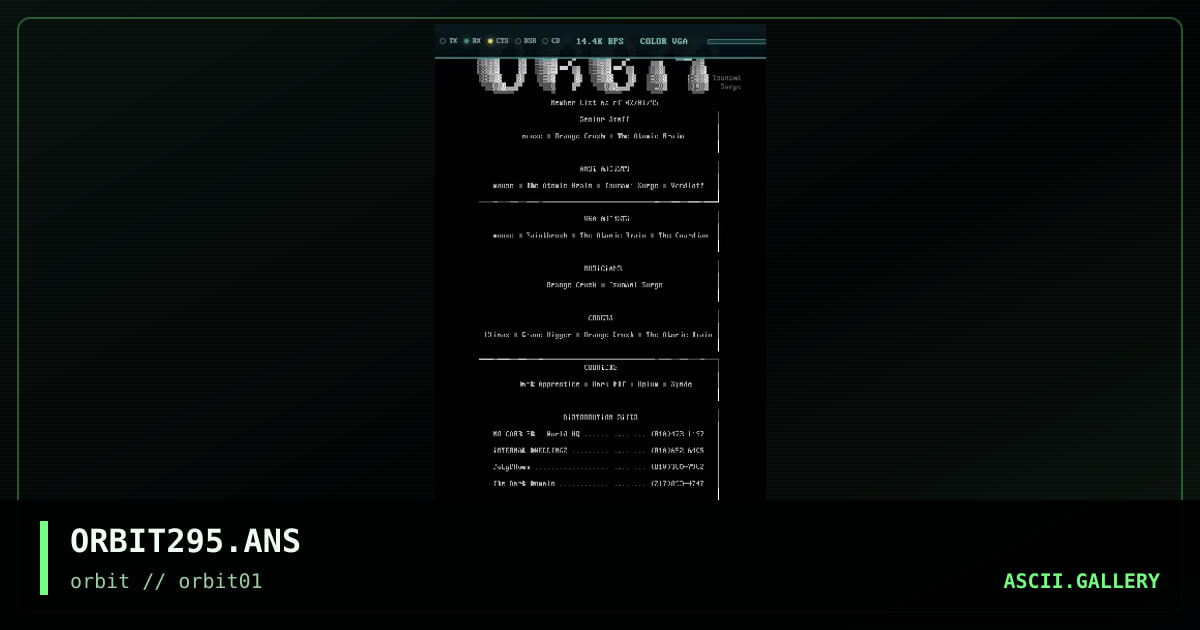 ORBIT295.ANS, by untagged, 1995