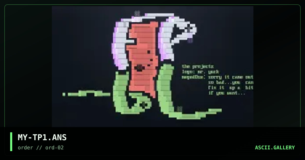 MY-TP1.ANS, by mr yuck, 1996