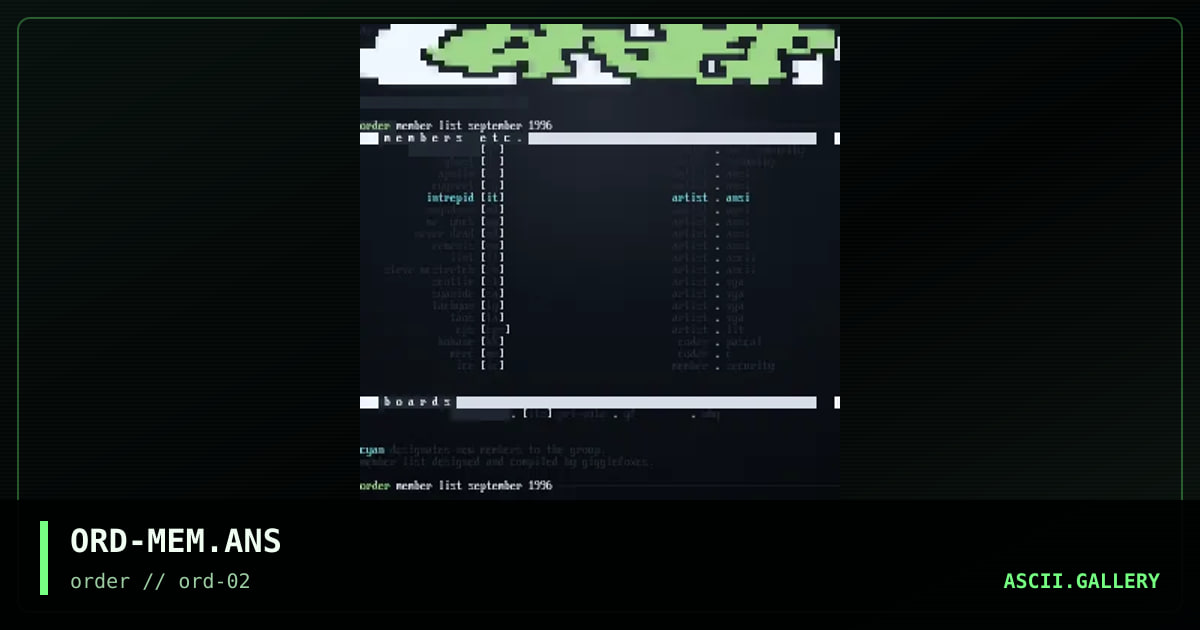 ORD-MEM.ANS, by apollo, 1996
