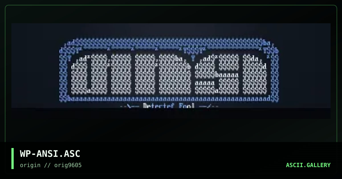 ansi detected (in askii), by warp, 1996