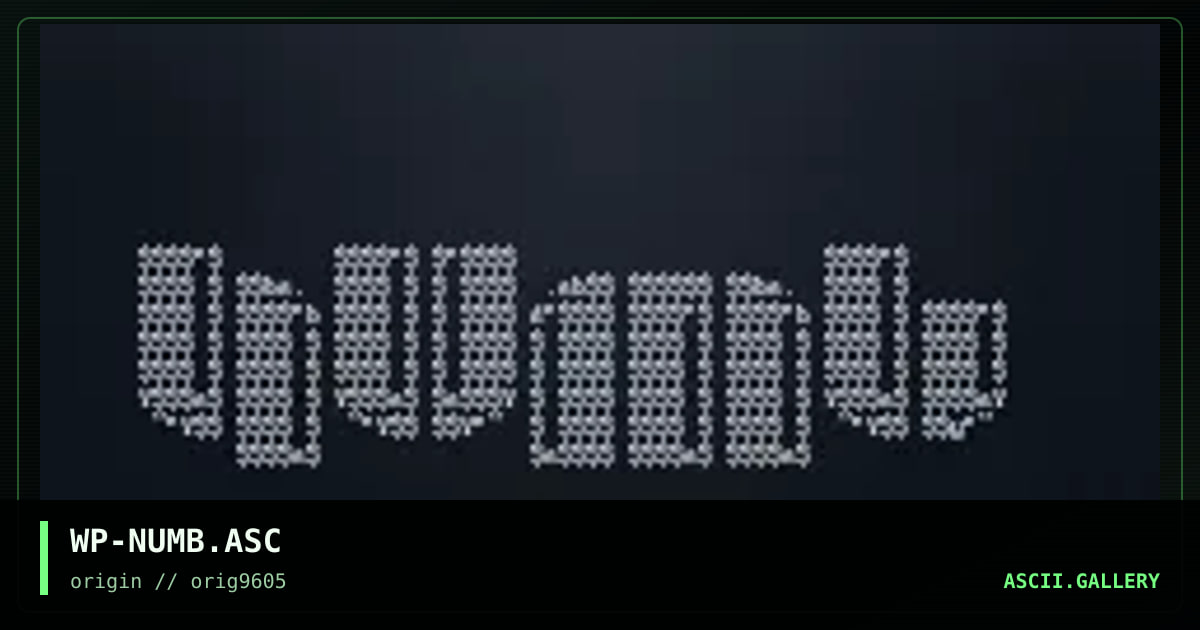 numb, by warp, 1996