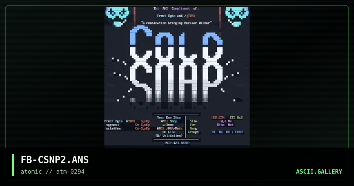 FB-CSNP2.ANS, by frost byte, 1994