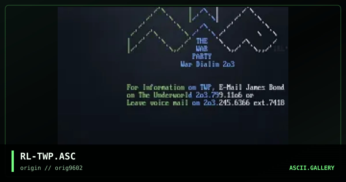 RL-TWP.ASC, by red leader, 1996