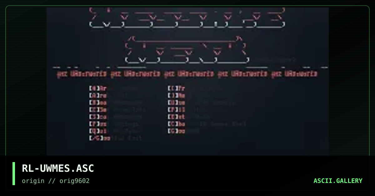 RL-UWMES.ASC, by red leader, 1996