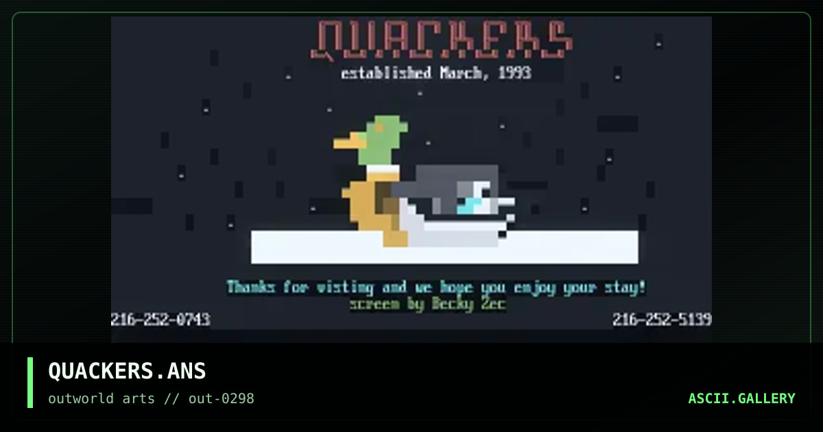 QUACKERS.ANS, by sandy chidester, 1998