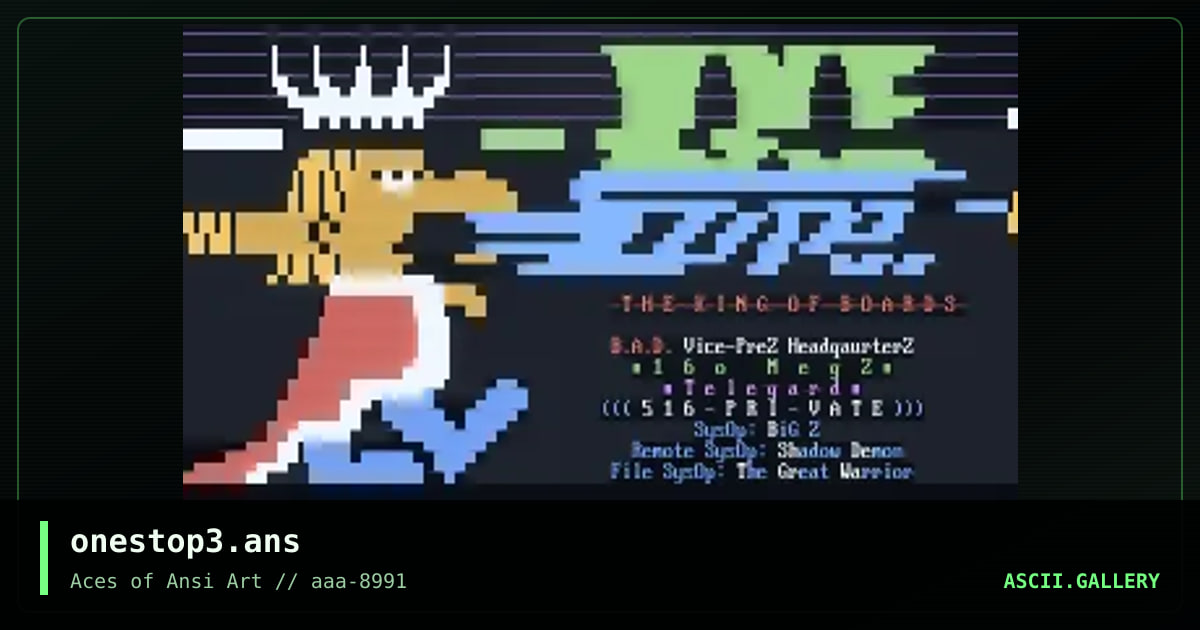onestop3.ans, by shadow demon, 1991