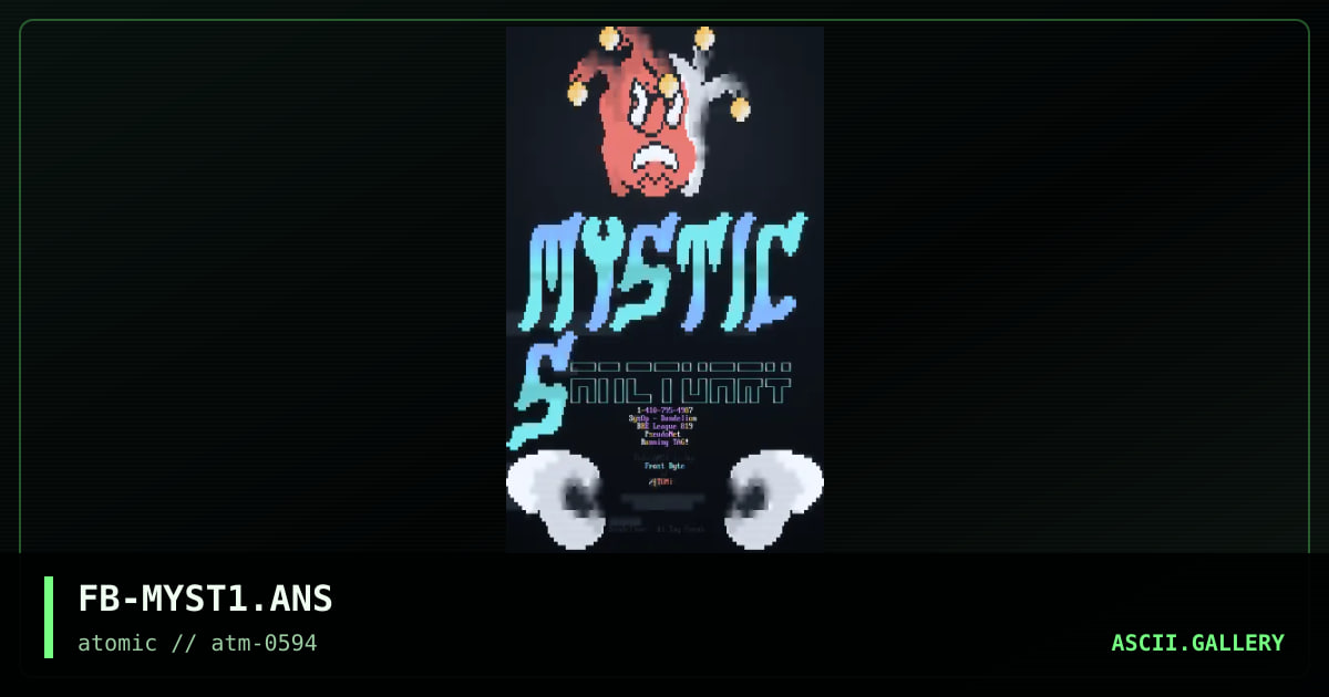 FB-MYST1.ANS, by frost byte, 1994