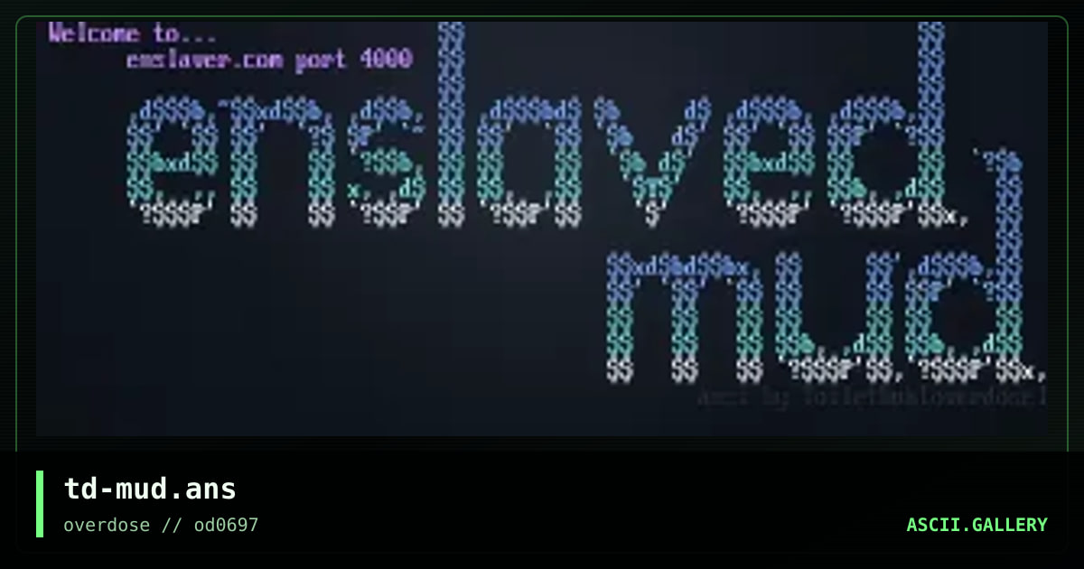 td-mud.ans, by toiletduk, 1997