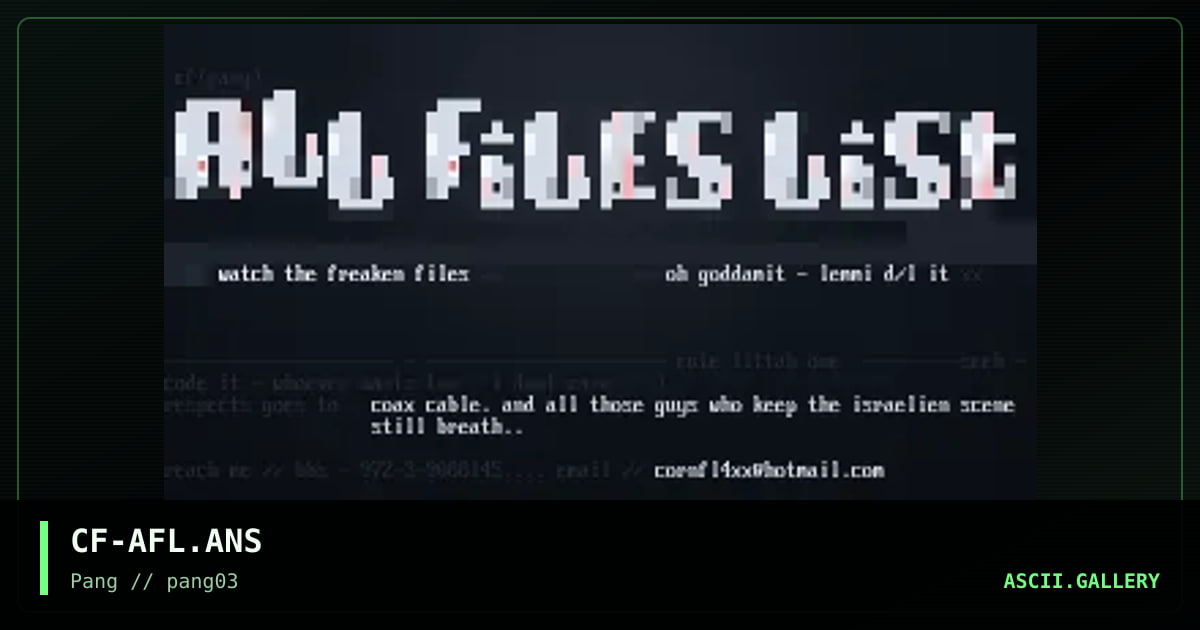CF-AFL.ANS, by corn flax, 1998