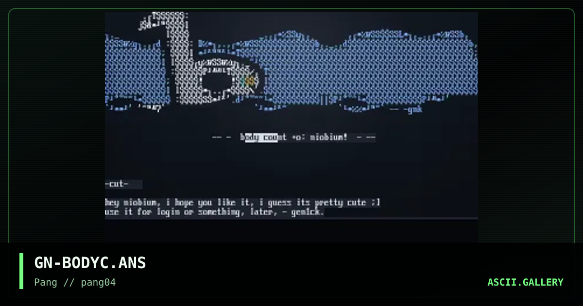 Body Count, by genick, 1998
