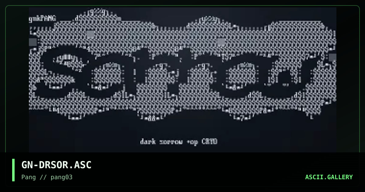 GN-DRSOR.ASC, by genick, 1998